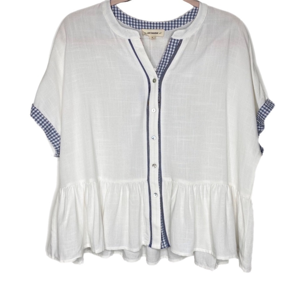 Eesome Top with Gingham Trim - Picture 2 of 7